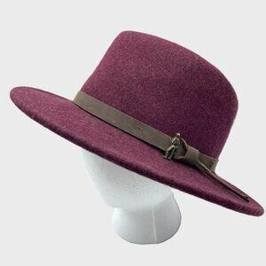 Jack Murphy Boston Fedora Hat Wide-brim Wool Leather Band Adult S